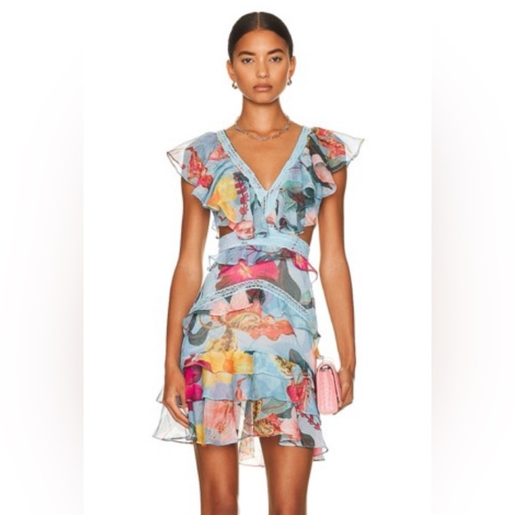 PatBO Multicolor Floral Mini Dress - Picture 1 of 3